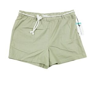 Alex & Jordan Women's Size Small Sage Green Linen Blend Paperbag Waist Shorts‎